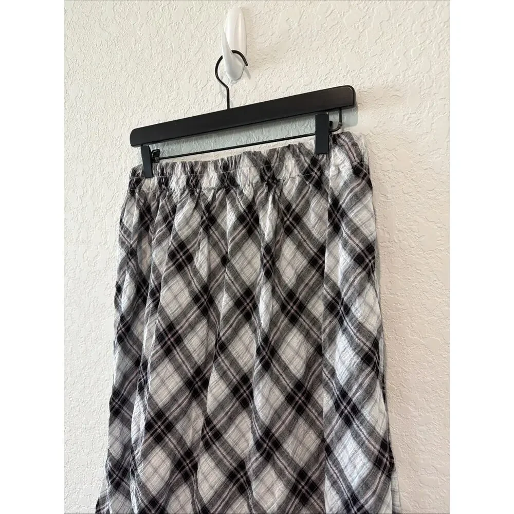 Sincerely Jules NWT Asymmetrical Hem Ruffle Plaid Witchy Goth Skirt Large